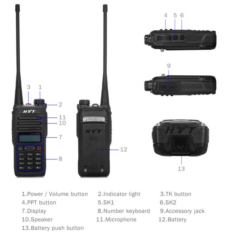 Hytera TC - 585 Portable UHF 400 - 470MHz DMR Transceiver