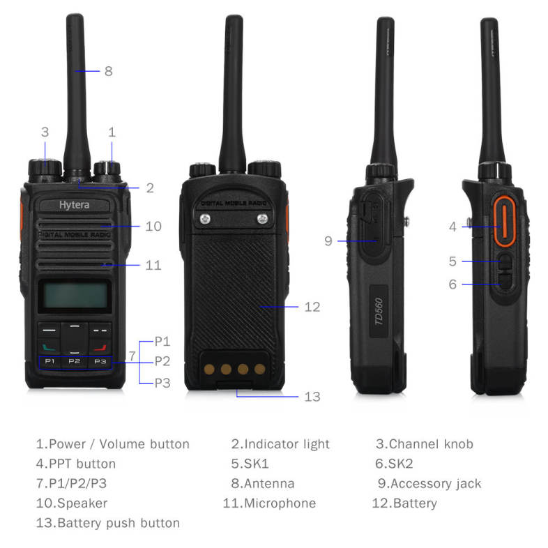 Hytera TD - 560 Portable UHF 400 - 470MHz DMR Transceiver
