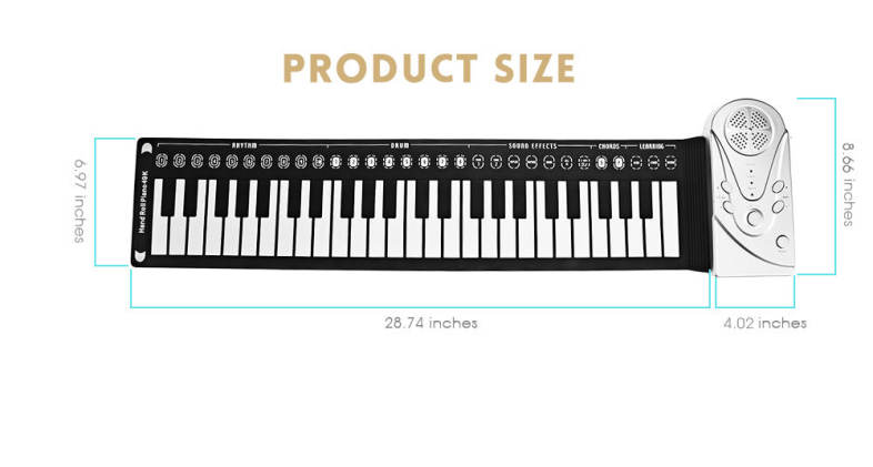 49 Keys Silicone Foldable Electronic Digital Roll-up Keyboard Piano with Speaker