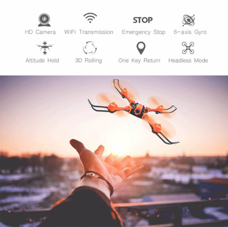Flytec T15 Foldable 0.3MP WiFi Camera RC Quadcopter 2.4G 4CH 6-axis Gyro Headless High Hold Mode 3D Unlimited Flip Drone RTF