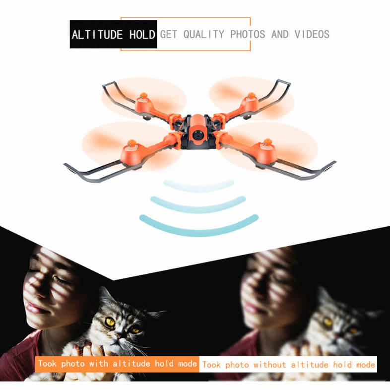 Flytec T15 Foldable 0.3MP WiFi Camera RC Quadcopter 2.4G 4CH 6-axis Gyro Headless High Hold Mode 3D Unlimited Flip Drone RTF