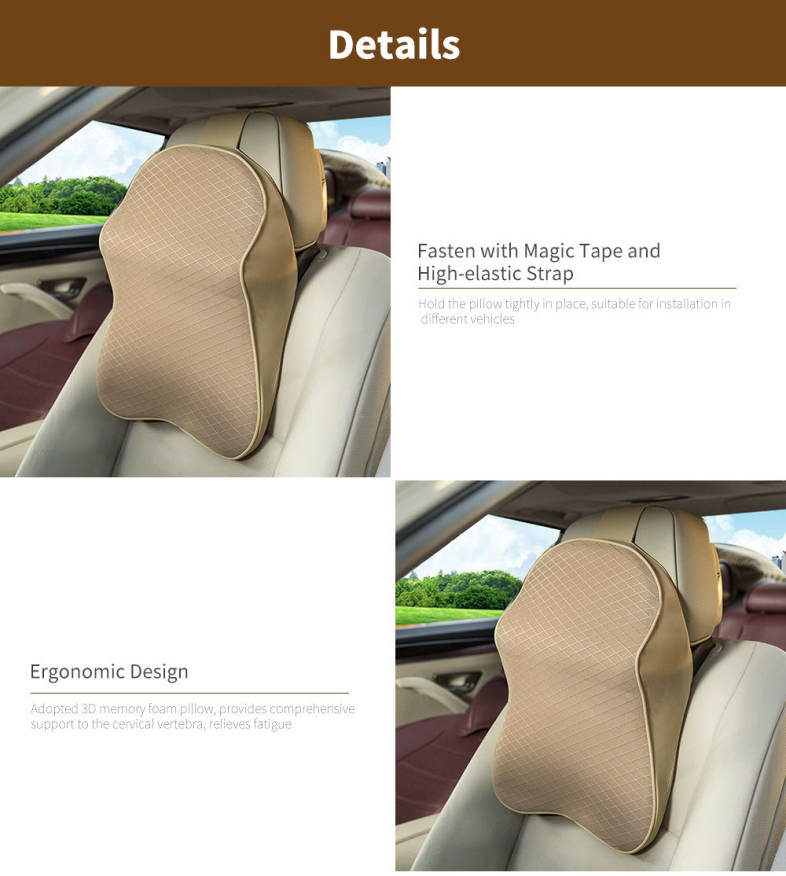 Car Seat 3D Headrest Pad Memory Foam Pillow Neck Cushion