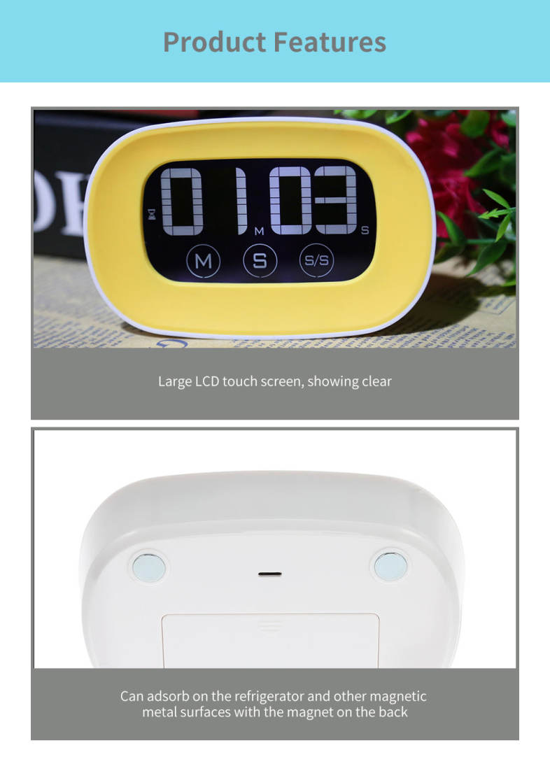 Digital Touch Screen Kitchen Countdown Timer