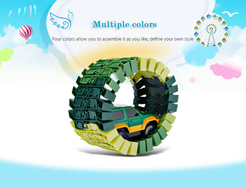 YALONGFA 96PCS NO.318 DIY Racing Track Assembly Flexible Twister Car Toy