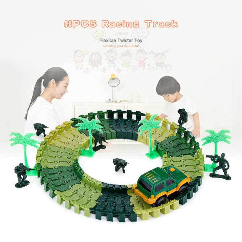 YALONGFA NO.358 48PCS DIY Racing Track Assembly Flexible Twister Car Toy