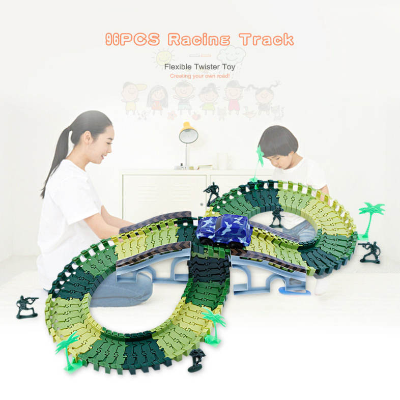 YALONGFA NO.358 96PCS DIY Racing Track Assembly Flexible Twister Car Toy