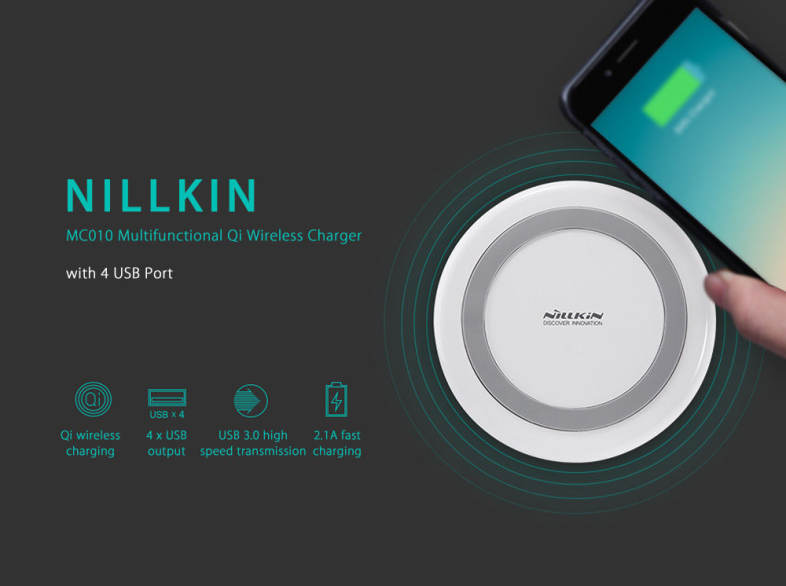 NILLKIN MC010 Multifunctional Qi Wireless Charger with 4 USB Output Port
