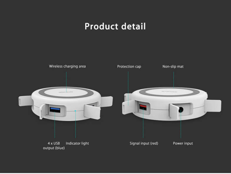 NILLKIN MC010 Multifunctional Qi Wireless Charger with 4 USB Output Port