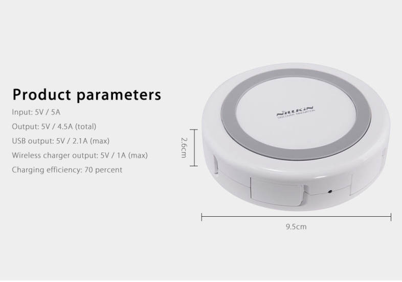 NILLKIN MC010 Multifunctional Qi Wireless Charger with 4 USB Output Port