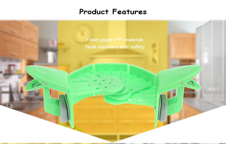 Folding Silicone Kitchen Strainer Clip Pan Drain Rack