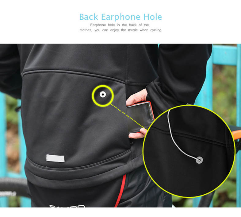 SAHOO Cycling Windproof Full Zippered Windproof Polyester Fabric Jacket 