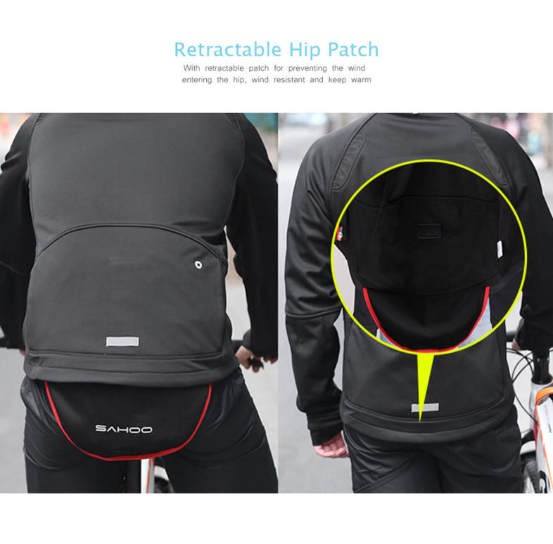 SAHOO Cycling Windproof Full Zippered Windproof Polyester Fabric Jacket 