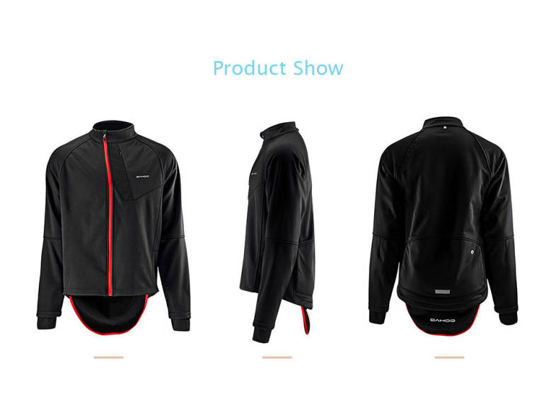SAHOO Cycling Windproof Full Zippered Windproof Polyester Fabric Jacket 