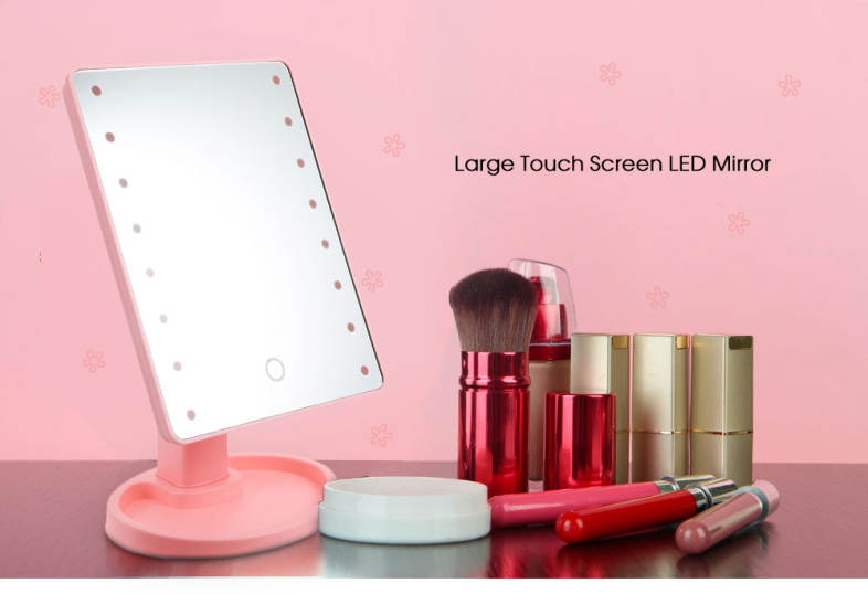 360 Degree Rotating LED Touch Screen Large Makeup Mirror