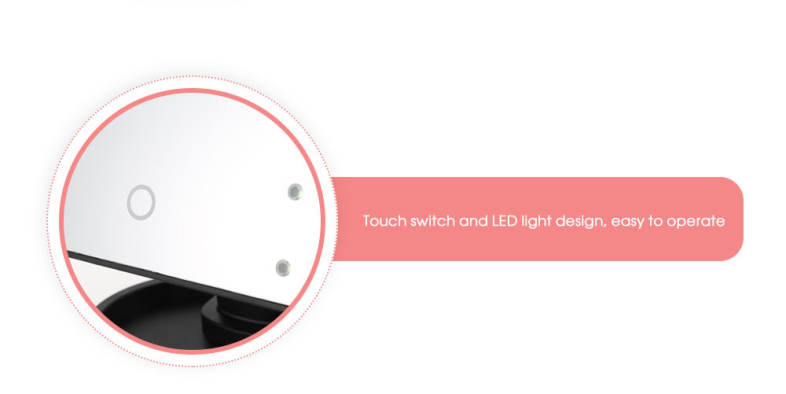 360 Degree Rotating LED Touch Screen Large Makeup Mirror