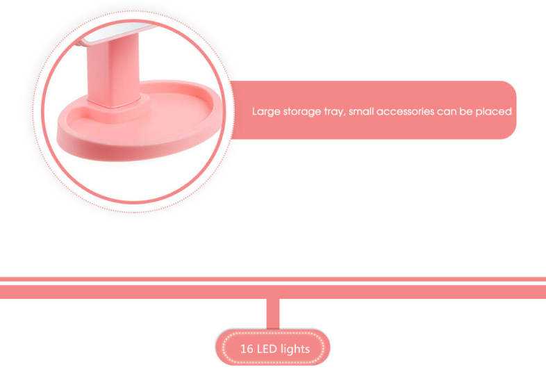 360 Degree Rotating LED Touch Screen Large Makeup Mirror