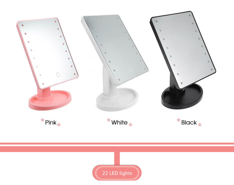 360 Degree Rotating LED Touch Screen Large Makeup Mirror