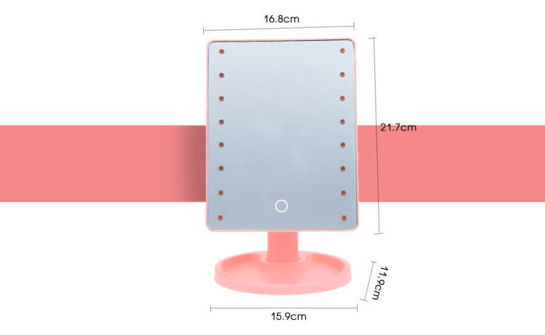 360 Degree Rotating LED Touch Screen Large Makeup Mirror