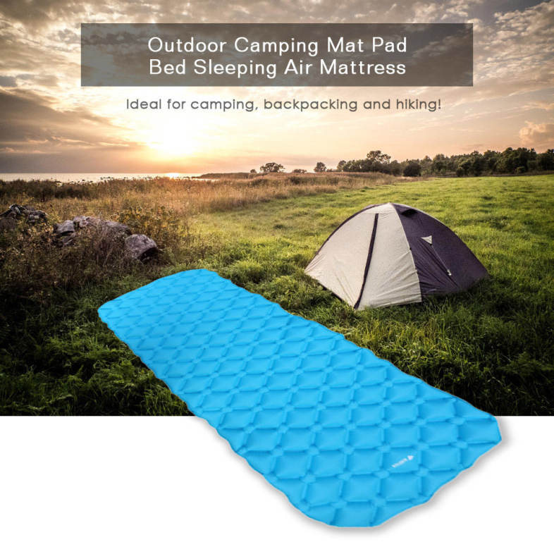 Bluefield Inflatable Camping Outdoor Sleeping Air Mattress Mat Pad Bed with Attached Pillows