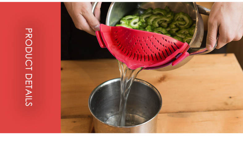 Silicone Kitchen Strainer Clip Pan Drain Rack