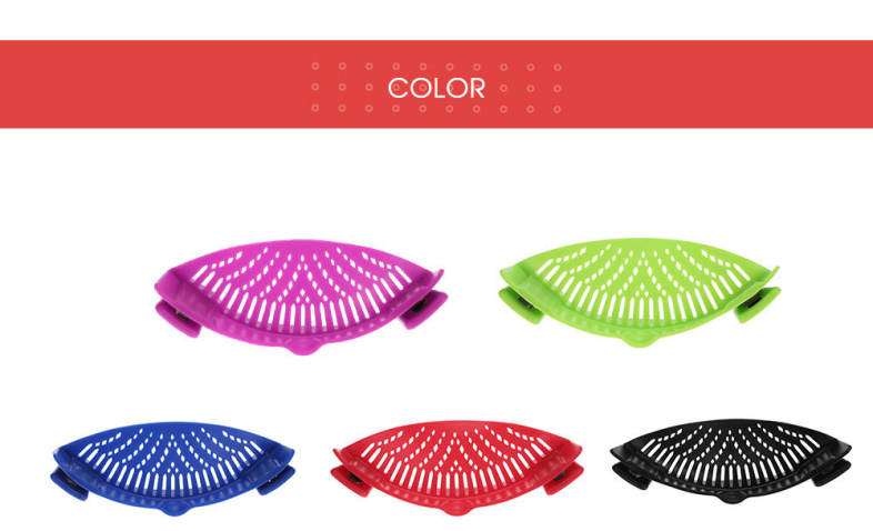 Silicone Kitchen Strainer Clip Pan Drain Rack