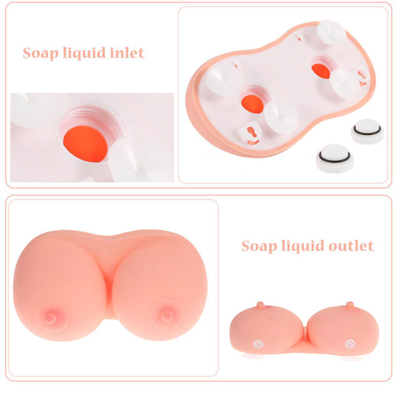 Creative Breast Shape Soap Liquid Dispenser Lotion Bottle