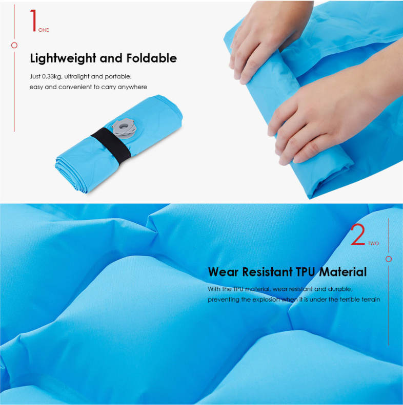 Bluefield Outdoor Inflatable Single Mummy Sleeping Pad Camping Cushion Air Bed Mat