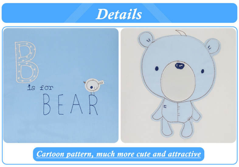 Soft Cartoon Printing Baby Crib Bumper Combination Backrest Cushion