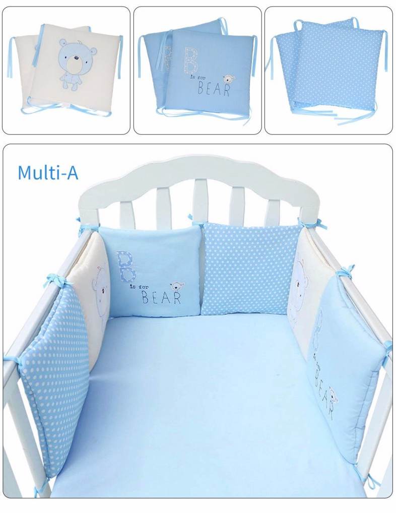 Soft Cartoon Printing Baby Crib Bumper Combination Backrest Cushion
