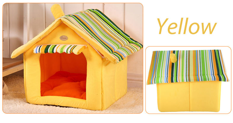 Removable Dog Cat House Pet Bed
