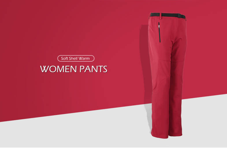 Waterproof Soft Shell Warm Women Pants for Outdoor Hiking Cycling