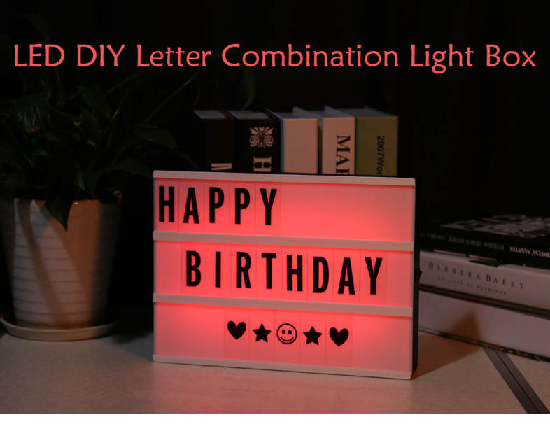 LED Color Changing DIY Letter Combination Light Box Night Lamp with Remote Control