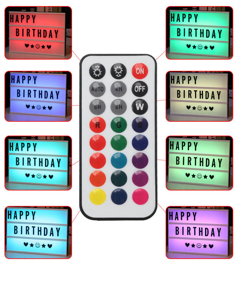 LED Color Changing DIY Letter Combination Light Box Night Lamp with Remote Control