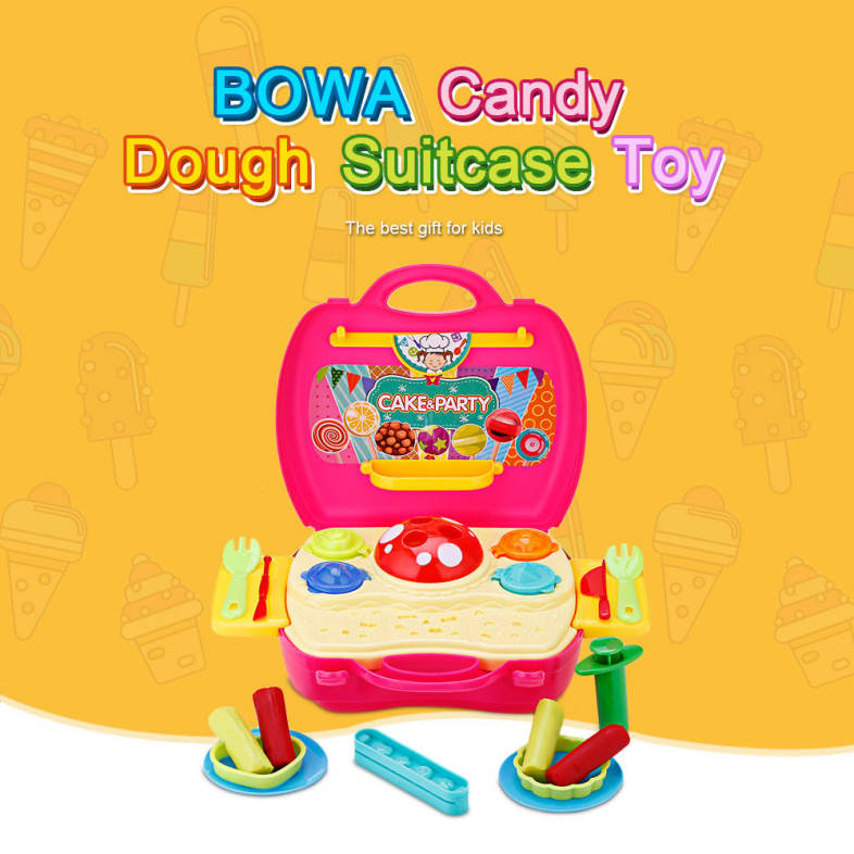 BOWA 41pcs Mini Simulation Candy Suitcase Toy Kids Play Dough - Cake Party