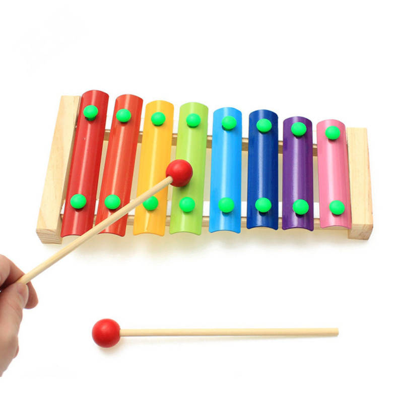 MoTrent Wooden 8 Notes Xylophone  First Musical Instrument for Children, Portable Music Toys for Kids Baby