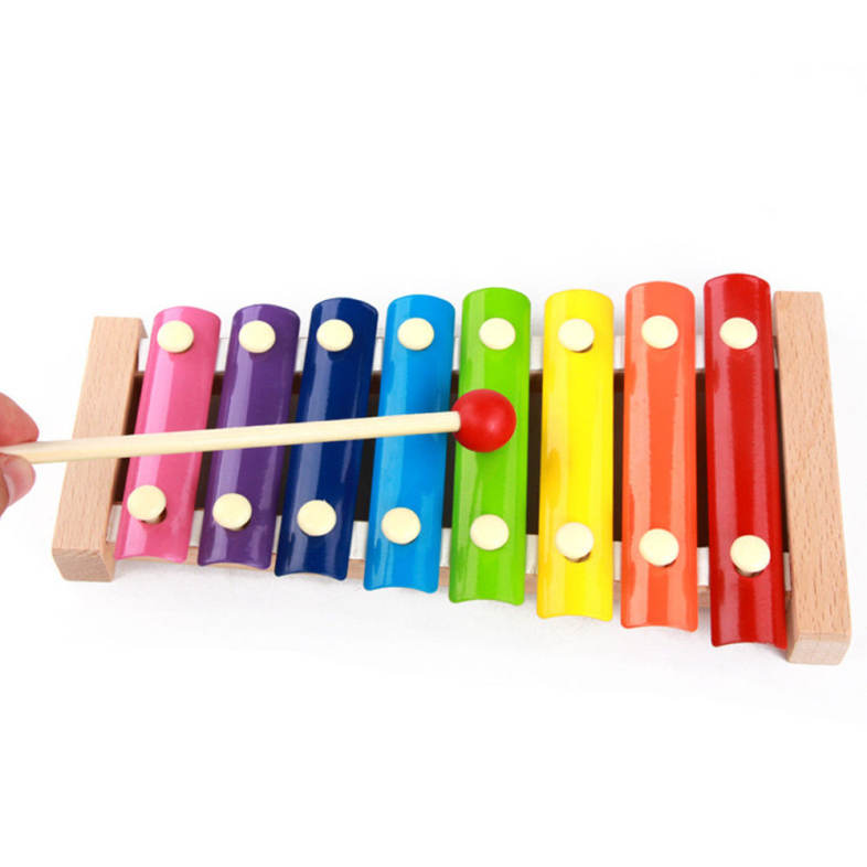 MoTrent Wooden 8 Notes Xylophone  First Musical Instrument for Children, Portable Music Toys for Kids Baby