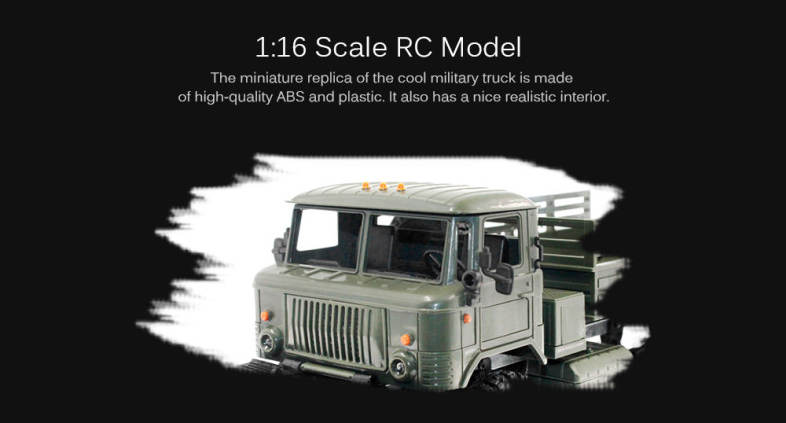 WPL B - 24 1:16 2.4G Mini Off-road RC Military Truck RTR Four-wheel Drive / 10km/h Maximum Speed