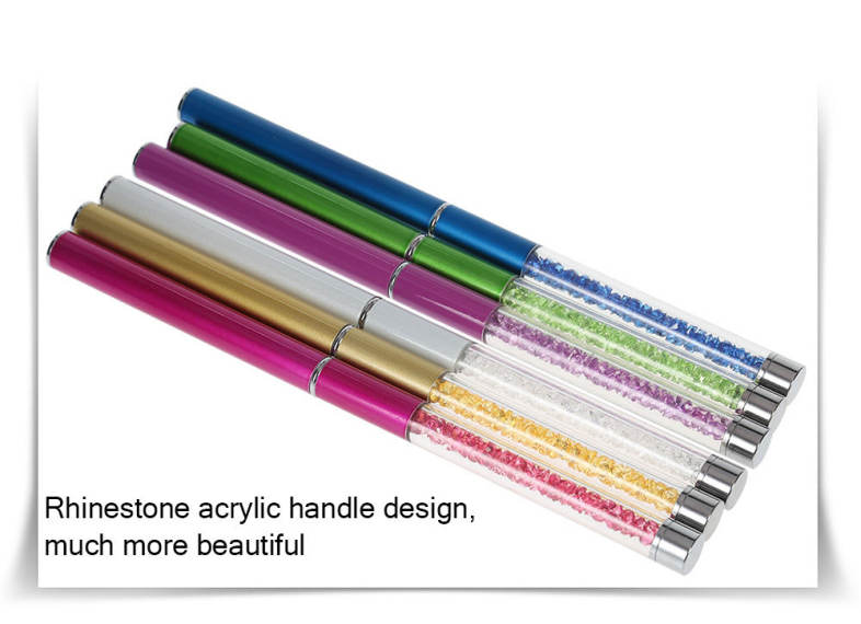 Dual Use Spiral Eyelash Brush Rhinestone Acrylic Handle Comb Makeup Tool