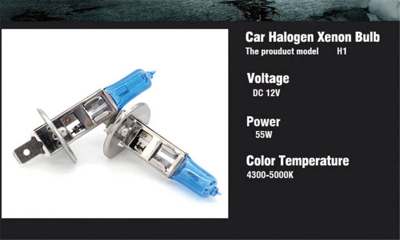 H1 Halogen Bulbs DC12V 55W 6000K Xenon High Beams White Car Headlight Auto Lamps Lights