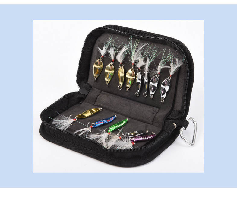 LEO Portable Fishing Hook Sequin Lure Bait Pouch Fish Float Spoon Bag