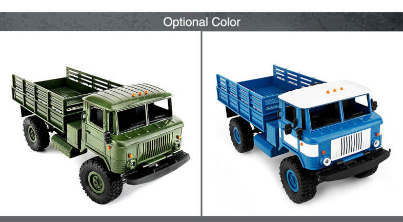 WPL B - 24 1:16 2.4G DIY Mini Off-road RC Military Truck Four-wheel Drive / 10km/h Maximum Speed