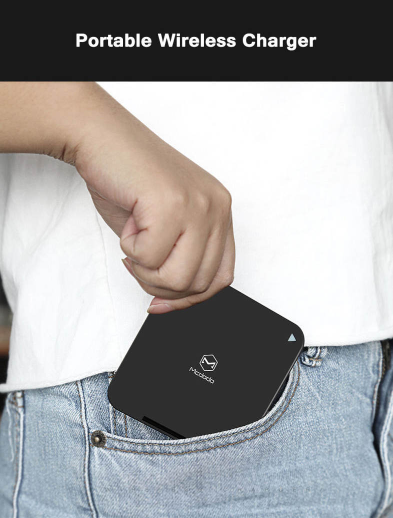 Mcdodo CH - 482 QC 2.0 Single Coil Wireless Fast Charger 10W / 5W Phone Holder for iPhone X / 8 / 8 Plus