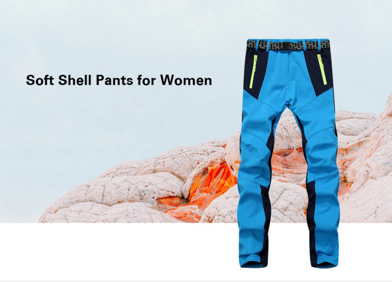 Waterproof Outdoor Soft Shell Pants Warm Running Cycling Trousers for Women