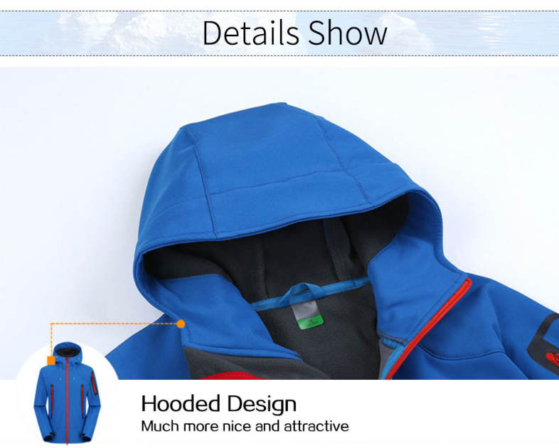 Outdoor Soft Shell Jacket Waterproof Breathable Coat for Men