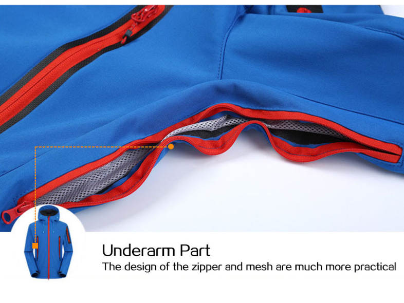 Outdoor Soft Shell Jacket Waterproof Breathable Coat for Men