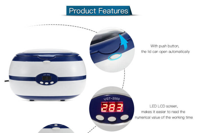 Mini Digital Ultrasonic Cleaner Jewelry Eyeglass Watches Cleaning Machine