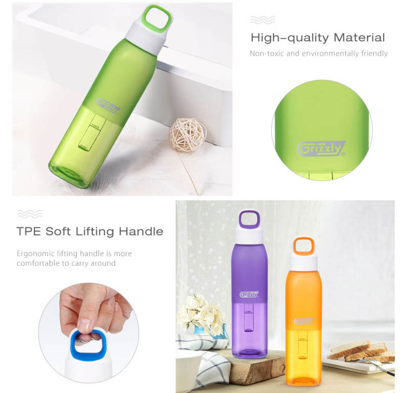 Grizzly ES8112 500ML BAP-free Unbreakable Transparent Water Bottle Corrosion Resistance High Temperature Resistance