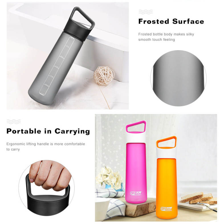 Grizzly ES8102A - CX 700ML BAP-free Unbreakable Leak-proof Portable Frosted Plastic Water Bottle 