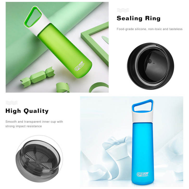 Grizzly ES8102A - CX 700ML BAP-free Unbreakable Leak-proof Portable Frosted Plastic Water Bottle 