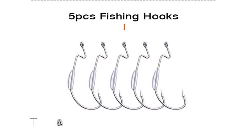 PRO BEROS 55pcs / Kit Soft Worm Fishing Lure Bass Bait Fish Hook 